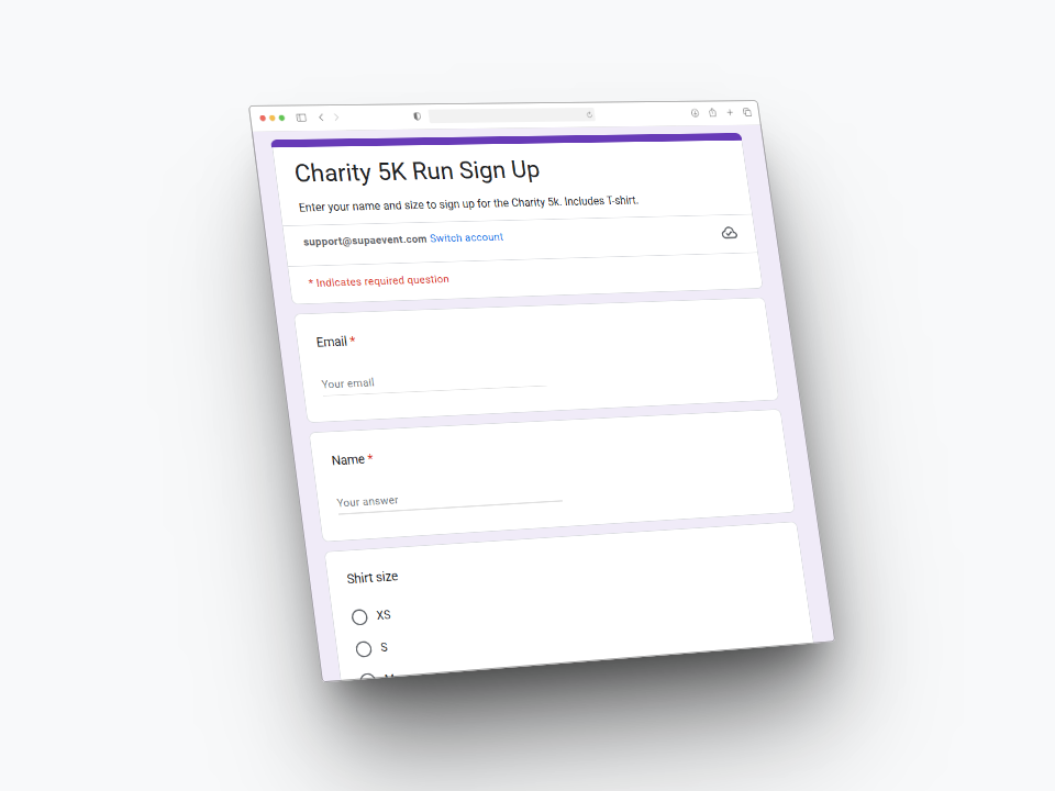 Charity 5k Run Registration