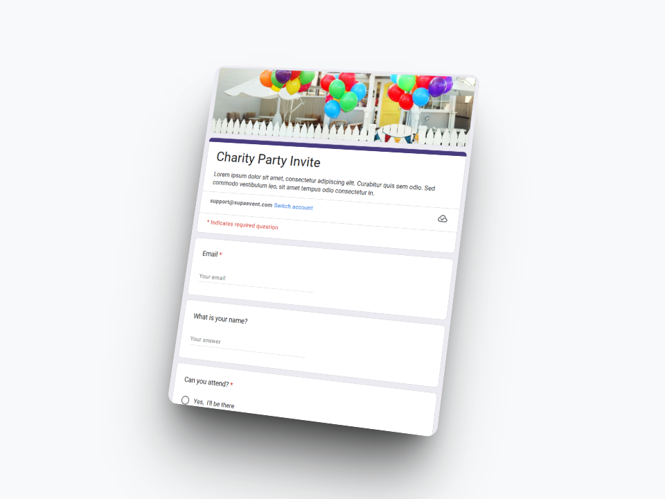 Charity Party Invite